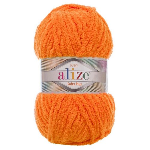 Пряжа Alize, Softy Plus,100 г,120 м, Цвет № 06 Оранжевый