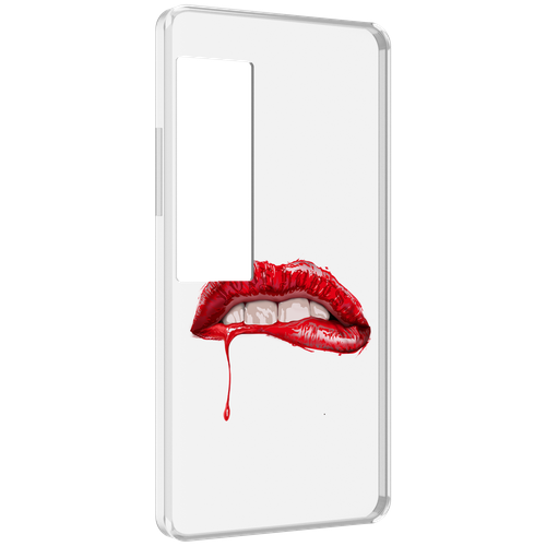 Чехол MyPads яркие красные губы для Meizu Pro 7 Plus задняя-панель-накладка-бампер