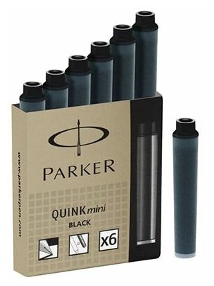 Картридж Quink Z17 MINI черный, 6 шт (S0767220) PARKER - фото №1