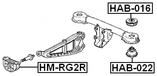 Подушка заднего дифференциала Febest HM-RG2R