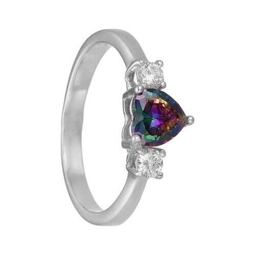 фото Серебряное кольцо 'сердце' с мистическим топазом серена-сильвер