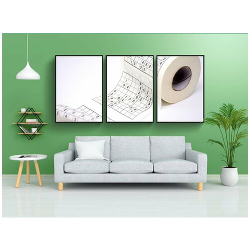 фото Набор модулных постеров для интерьера "туалетная бумага, судоку, времяпрепровождение" 60x90 см. в тубусе, без рамки lotsprints