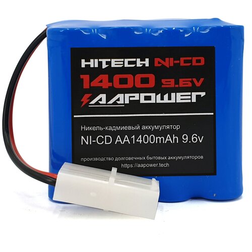 фото Аккумулятор для игрушек и бытовых приборов aapower hitech ni-cd 9.6v 1400mah форма row разъем tamiya aapower.tech