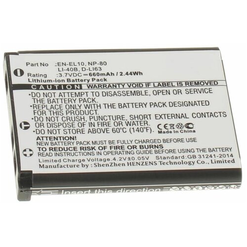 фото Аккумуляторная батарея ibatt 660mah для casio exilim ex-zs6, для nikon coolpix s3000, coolpix s5100, coolpix s4000, coolpix s230, coolpix s500, coolpix s203