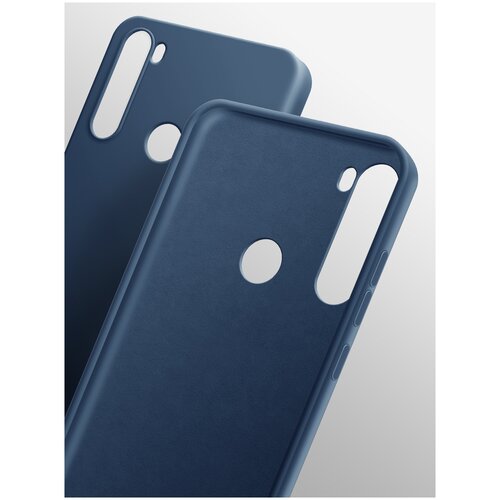 Чехол на Xiaomi Redmi Note 8 (2021) (Ксиоми Редми Нот 8) силиконовый бампер накладка с защитной подкладкой микрофибра синий, Brozo