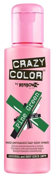 CRAZY COLOR Яркая краска, пигмент прямого действия, зеленый/46, 100 мл