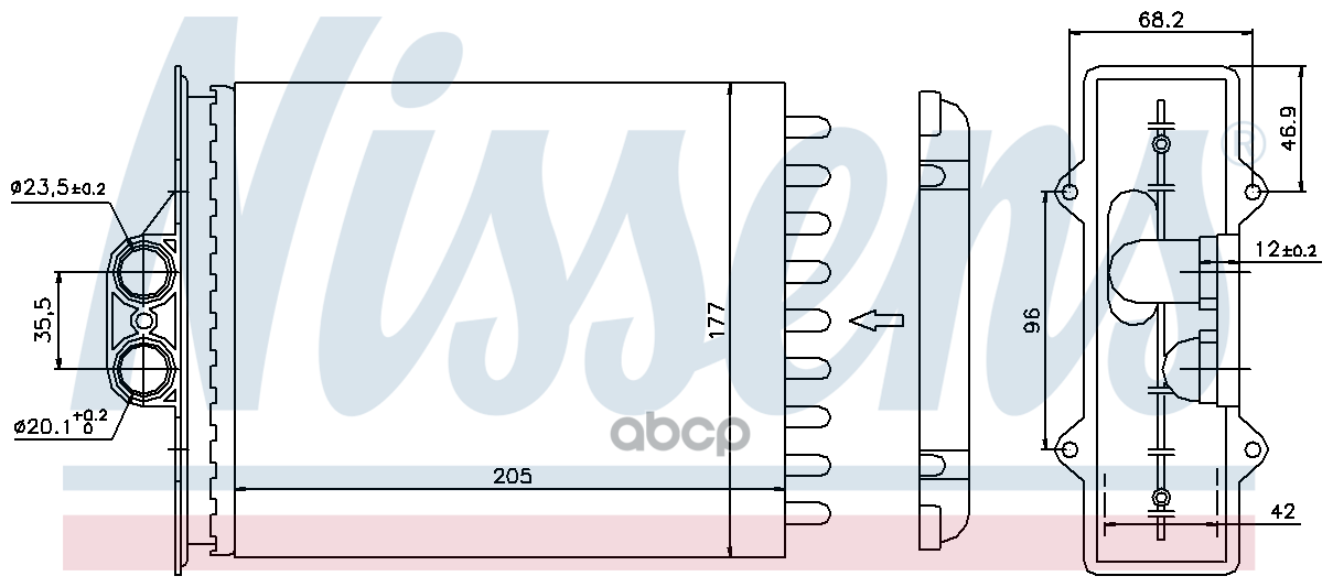 Радиатор Печки Opel Vectra B Nissens арт. 72657