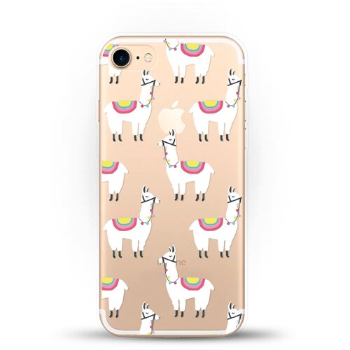 фото Силиконовый чехол белые ламы на apple iphone se (2020) andy & paul