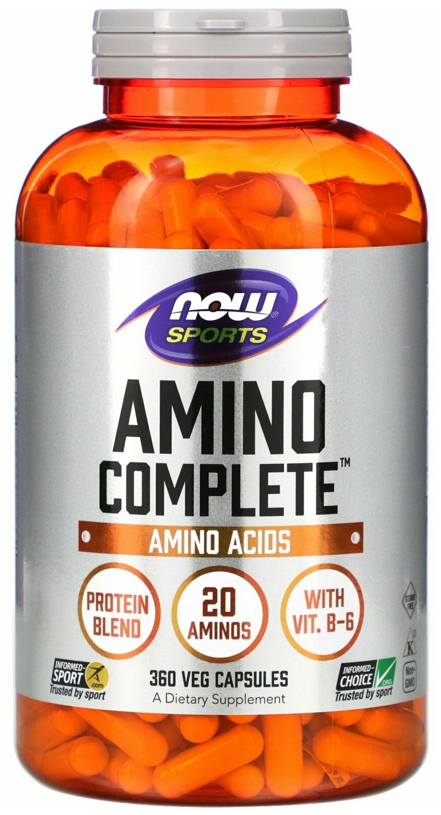 Amino Complete NOW Foods, Аминокомплекс, Полный Спектр Аминокислот - 360 капсул