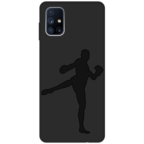 Матовый чехол Kickboxing для Samsung Galaxy M51 / Самсунг М51 с эффектом блика черный матовый чехол volleyball для samsung galaxy m51 самсунг м51 с эффектом блика черный