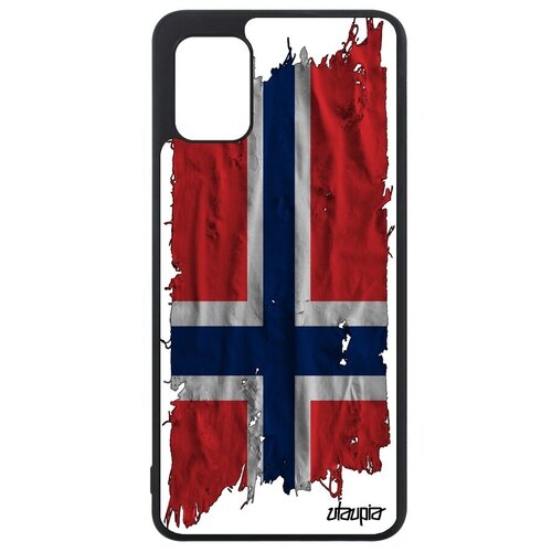 фото Стильный чехол на смартфон // samsung galaxy a31 // "флаг норвегии на ткани" государственный страна, utaupia, белый
