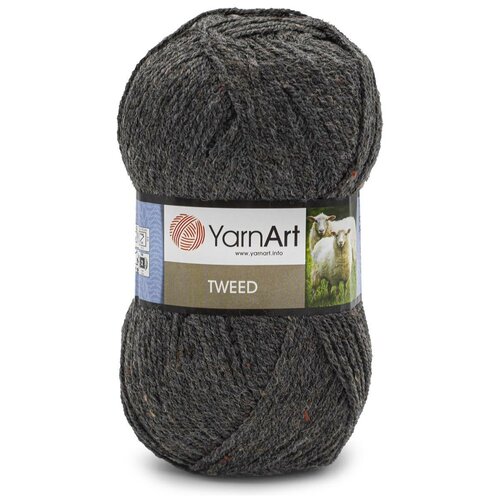Пряжа YarnArt Tweed, 300 м, 5 мотков по 100 г, цвет: 225 темно-серый (количество товаров в комплекте: 5)