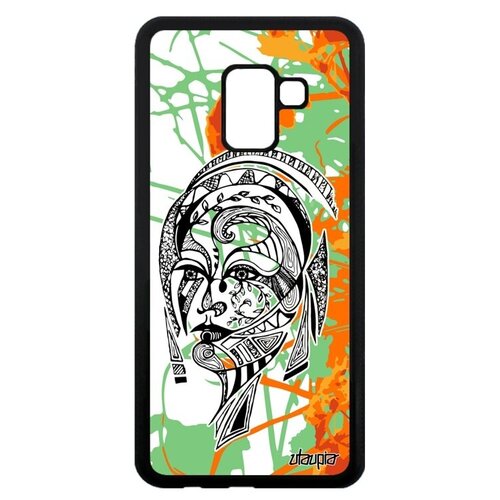 фото Противоударный чехол на телефон // samsung galaxy a8 2018 // "портрет женщины" лицо woman, utaupia, цветной