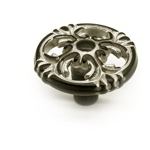 Ручка мебельная, кнопка королевский черный с серебряной патиной, WMN797