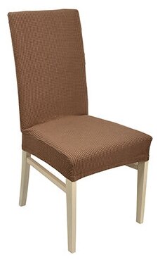 QWERTY Чехол на стул "Вельвет", 100% полиэстер, цвет "светло-коричневый"