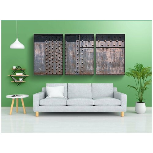 фото Набор модулных постеров для интерьера "мост, клёпка глав, заклепка" 60x90 см. в тубусе, без рамки lotsprints