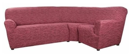 Чехол для мебели: Чехол на классический угловой диван "Тела" Ридже бордовый