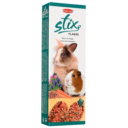 Лакомство для кроликов Padovan Stix flakes, 100 г