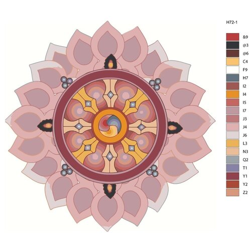 Картина по номерам H72 Мандала Дхармачакра, 70x70 см картина по номерам z 769 мандала 70x70