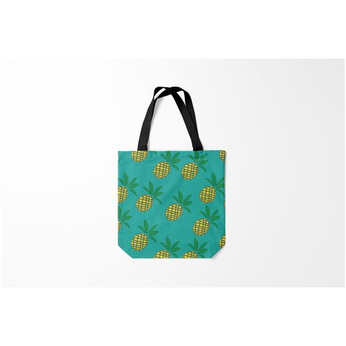 фото Сумка-шоппер / 40х40 см / популярные иллюстрации / фрукты ананасы burnettie