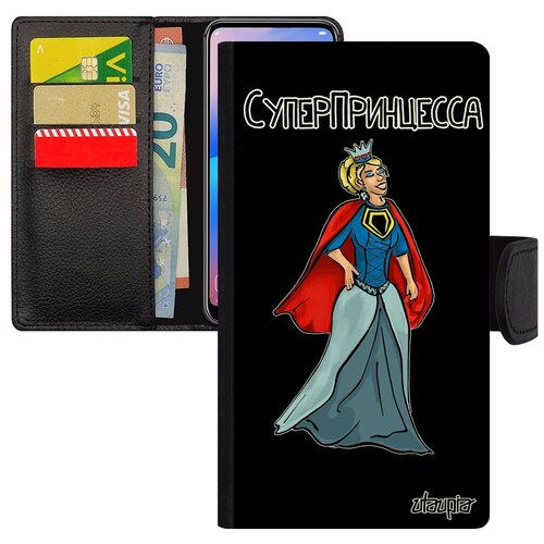 фото Защитный чехол-книжка на // apple iphone 8 plus // "суперпринцесса" принцесса шутка, utaupia, черный