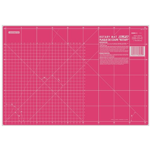 фото Мат раскройный двусторонний, толщина 1,6 мм, розовый, 45 х 30 см/18 х 12 olfa rm-ic-c pink