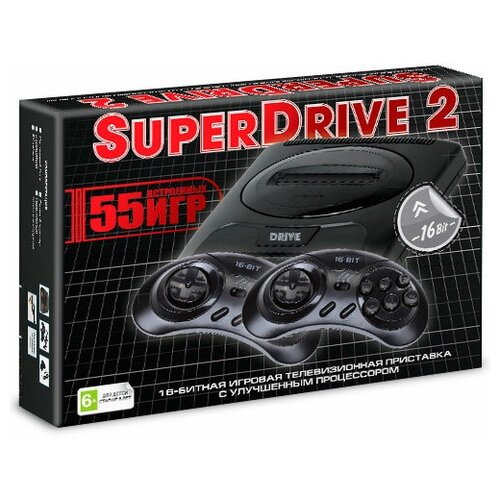 фото Игровая приставка sega super drive 2 (55в1) черная-классика 16 bit