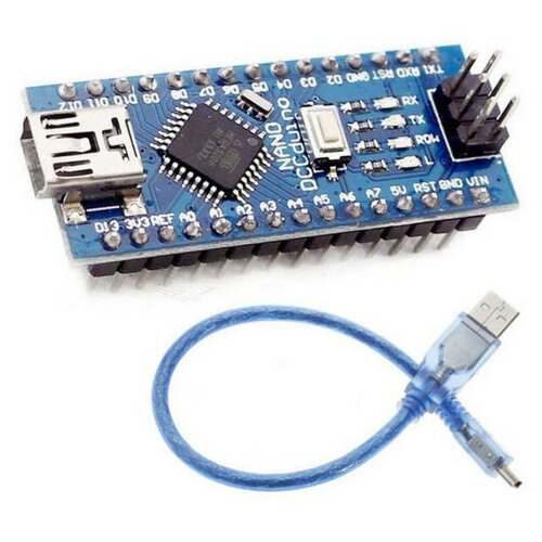 плата контроллера типа c micro usb ch340 nano 3 0 atmega328p плата совместимая с arduino nano ch340 usb драйвер nano v3 0 atmega328 Плата Nano V 3.0 на основе CH340, Mini USB кабель