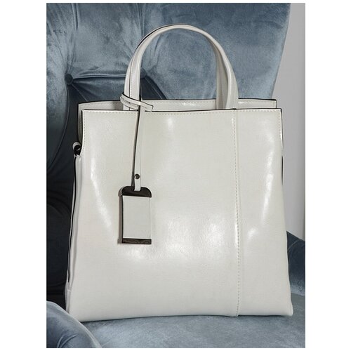 фото Сумка/сумка женская/натуральная кожа/meyninger/кс-88051/белый/модель шоппер/с плечевым ремешком