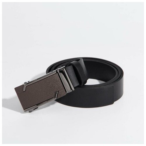 фото Ремень муж 06-01-02-03, 3,5*110*0,3, гладкий, пряжка металл, черный favorit