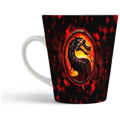фото Кружка-латте coolpodarok mortal kombat mk мортал комбат логотип(дракон)