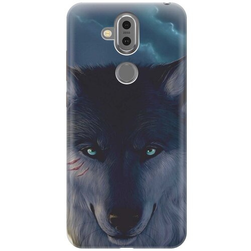 фото Re:pa накладка transparent для nokia 8.1 с принтом "взгляд волка"