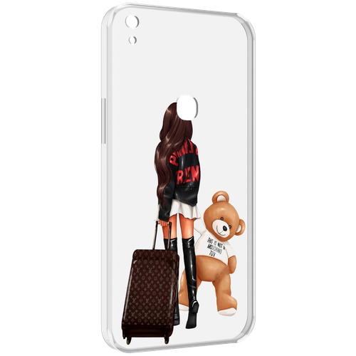 Чехол MyPads девушка-с-модным-чемоданом женский для Alcatel SHINE LITE 5080X 5.0 задняя-панель-накладка-бампер