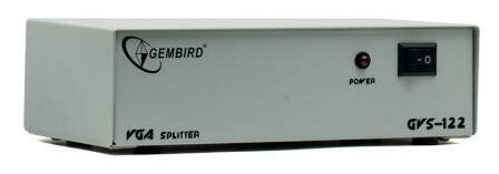 Gembird Сплиттер VGA Gembird GVS122 HD15M/2x15M, 1комп.-2 монитора