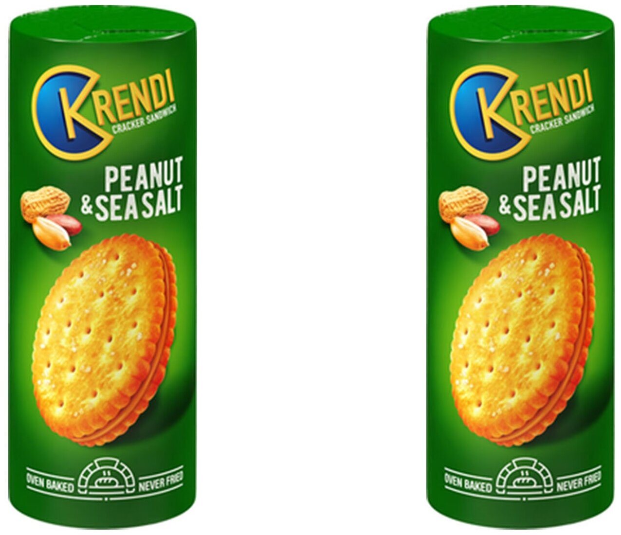 «Krendi», крекер-сэндвич Peanut&sea salt, 2 упаковки по 170г