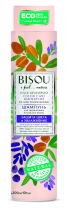 Шампунь Bisou Защита Цвета И Увлажнение Шампунь для окрашенных и тусклых волос 300 мл.
