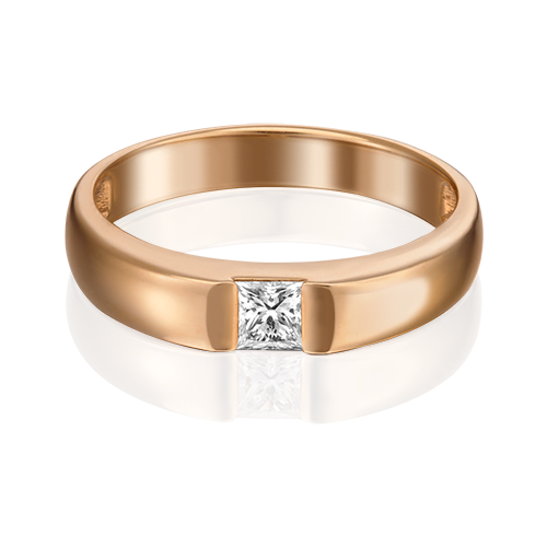 PLATINA jewelry Обручальное кольцо из красного золота с бриллиантом 01-1269-00-101-1110-30, размер 18