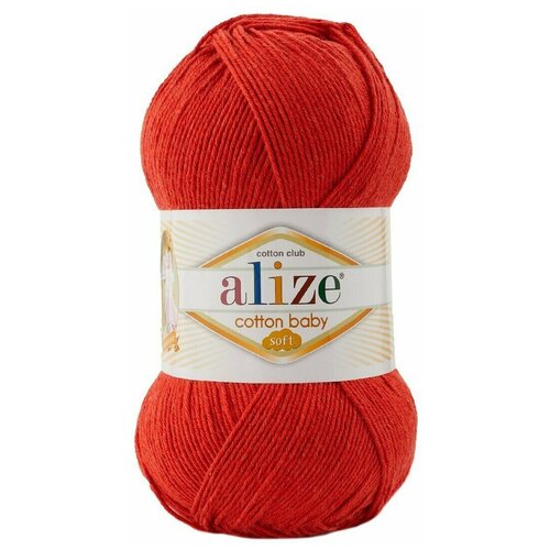 Пряжа Alize Cotton baby soft (Ализе Коттон беби софт) цвет: 104, 50% хлопок, 50% акрил 100г/270м, 1 шт пряжа для вязания alize cotton baby soft 100гр 270м 50% xлопок 50% aкрил 55 белый 5 мотков