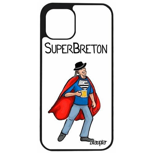 фото Чехол на телефон iphone 12, "супербретонец" рисунок комичный utaupia