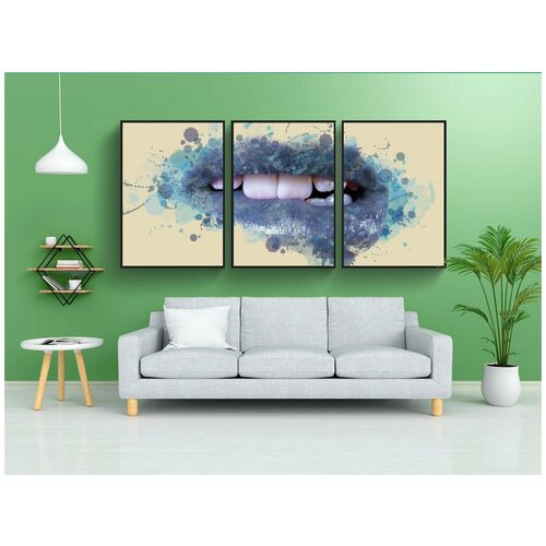 фото Набор модулных постеров для интерьера "справочная информация, рот, губы" 60x90 см. в тубусе, без рамки lotsprints