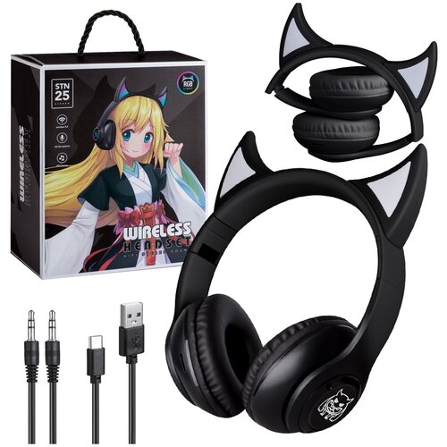 Беспроводные наушники Wonlex Russian STN-25 со светящимися ушками черный 139000₽