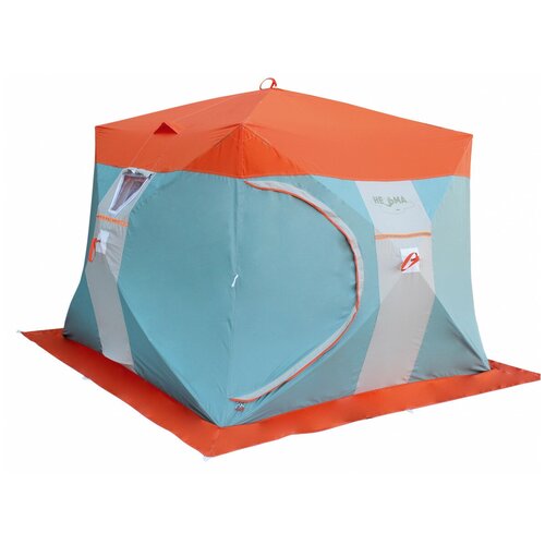 Палатка для зимней рыбалки Митек Нельма Куб-3 Люкс профи (оранж-беж/изумрудный) палатка митек нельма куб 3 оранж беж хаки