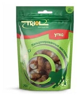 TRIOL™ Кальцинированная Косточка с уткой для собак, 70г