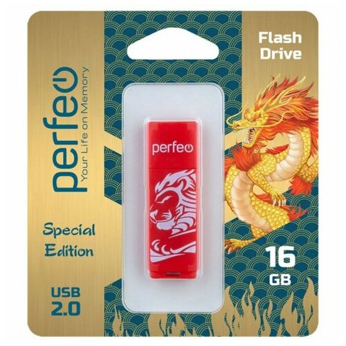 Флеш Perfeo USB 16GB C04 Red Lion