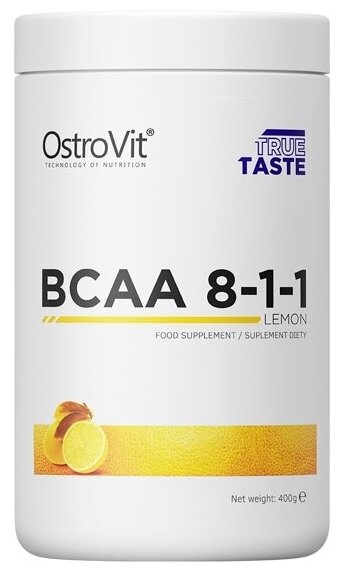 Аминокислоты BCAA (БЦАА) OstroVit BCAA 8-1-1 (400 г) Лимон