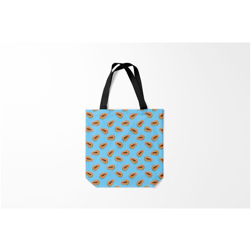 фото Сумка-шоппер / 40х40 см / популярные иллюстрации / еда папайа паттерн burnettie