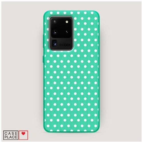 фото Эко-чехол samsung galaxy s20 ultra сетка в горох белая case place