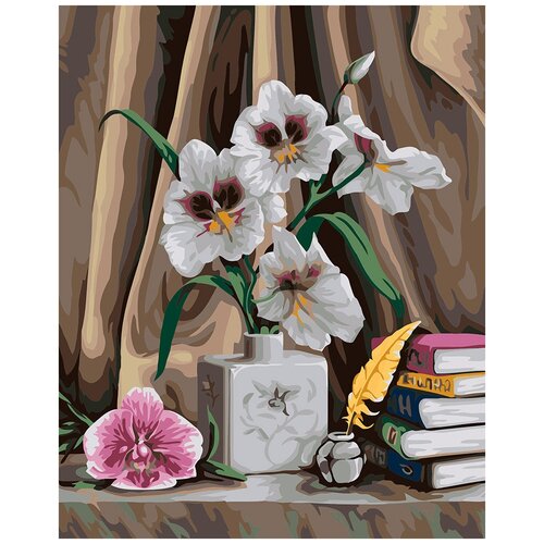фото Набор для раскрашивания по номерам по дереву фрея "элегантные орхидеи", 40x50 см, арт. pkw-1 54