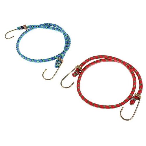 Резинка крепления TORSO 60 см, d 8 мм, металлические крючки, микс, набор 2 шт