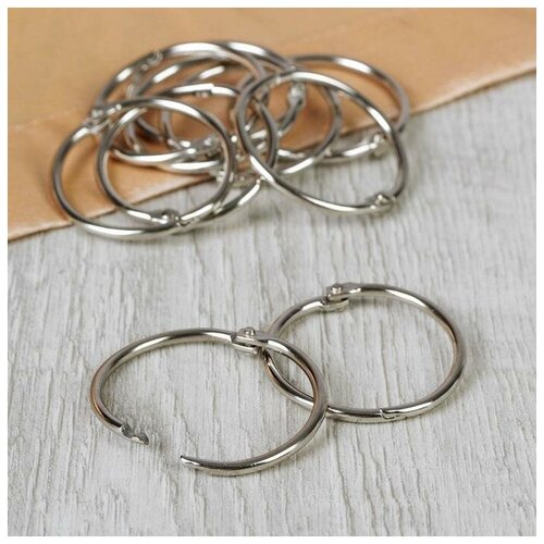 фото Арт узор кольцо для карниза, d = 35/38 мм, 10 шт, цвет серебряный